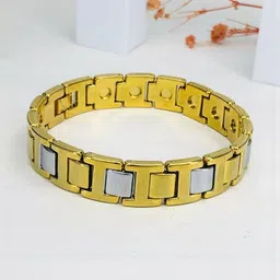 RKB Sales Men Stainless Steel Gold-Plated Antique Link Bracelet-image-19