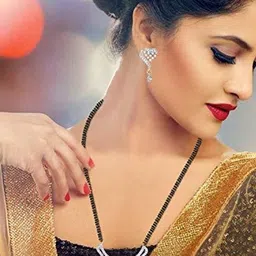 Sitashi Gold-Plated Alloy American Diamond Statement Necklace-image-5