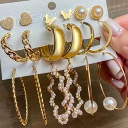 DressBerry Gold-Plated Alloy Pearls Earrings-image-54