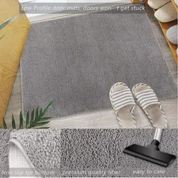 IVAZA Grey Microfibre 1400 GSM Bath Rugs image 2