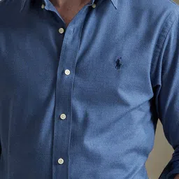 Polo Ralph Lauren Men Solid Button-Down Collar Cotton Casual Shirt image 3