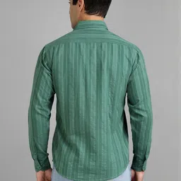 Richlook Men Classic Fit Vertical Striped Spread Collar Cotton Casual Shirt image 2