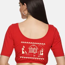 NOT YET by us Women Printed Round Neck Saree Blouse-image-71
