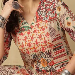 VASTRAHUT Women Ethnic Motifs Printed Straight Pure Cotton Kurta with Trousers & Dupatta image 2