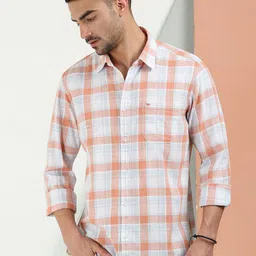 RIGS AND RAGS Men Classic Relaxed Fit Tartan Checked Spread Collar Cotton Casual Shirt-image-47