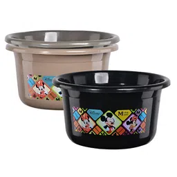 Aura Black & Grey 3 piece Abstract Plastic Bath Accessories Set-picture-17