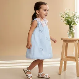 YK Girls A-Line Dress With Bows image 2