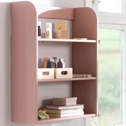 flexa Dots 3 Tier Kids Bookshelf in Light Rose Colour image 1