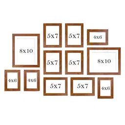 art street Brown Wood Set Of 12 Collage Photo Frames image 3