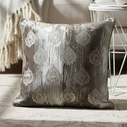 INDHOME LIFE Grey Set Of 3 Embroidered Velvet Square Cushion Covers image 5