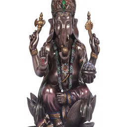 Craftlayout Statue Bronze-Toned Lord Ganesha Religious Idol Showpiece image 4