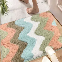 LUXEHOME INTERNATIONAL Pink & Green 2200 GSM Microfiber Bath Rugs-picture-14