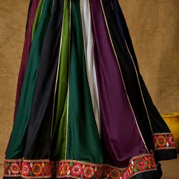 SALWAR STUDIO Embroidered Colourblocked Flared Maxi Skirts image 1