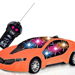 as traders Wireless Remote Control Fast Modern Car With 3D Light RCAR_ORANGE_A45 image 1