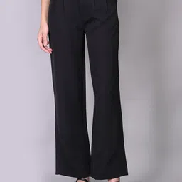 Chemistry Women Relaxed Straight Leg Mid-Rise Trousers-image-80