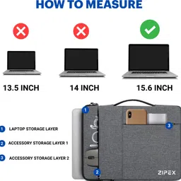 zipex CAPTAIN 16 Inch Laptop Case with Handle | for All 15-15 .6 Inch Laptops | Waterproof Laptop Sleeve/Cover image 2