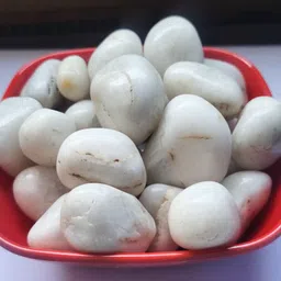 go green landscape PREMIUM SNOW WHITE PEBBLES-1KG Polished Round Granite Pebbles image 2