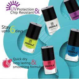 PERPAA Set of 6 Trendy Quick-Drying & Long Lasting Gel Nail Enamel - 5 ml each image 3