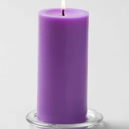 aromatic fables Lavender Scented Set Of 3 Light Purple Colo+I90r Pillar Candles image 2