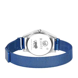 Septem Women Blue Embellished Dial & Blue Stainless Steel Bracelet Style Straps Analogue Watch image 3