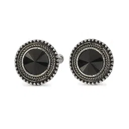 Alvaro Castagnino Silver-Toned & Black Cufflink image 2