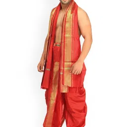 Exotic India Woven Design Art Silk Ready to Wear Dhoti Pant & Veshti image 5