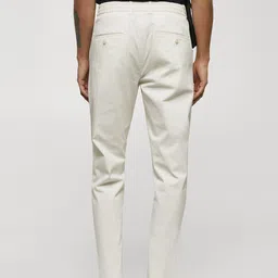 MANGO MAN Textured Slim Fit Trousers image 5