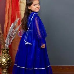 Bella Moda Girls Embellished Sequinned Ready to Wear Lehenga & Blouse With Dupatta image 4