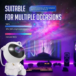 refulgix Astronaut Galaxy Projector Night Light – 360° Rotating Nebula Star Projector Night Lamp image 2