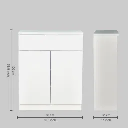 royaloak Nova 2 Door Shoe Cabinet in White Colour image 2