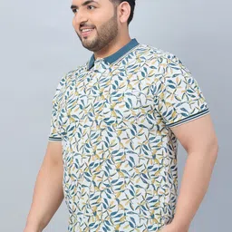 austivo Men Printed Polo Neck Cotton Blend Multicolor T-Shirt image 3