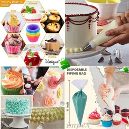 unique impex With Free 25 Pcs disposable Frosting Icing Piping Bag + cake baking set Kitchen Tool Set image 4