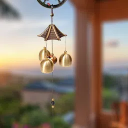 zobro Metal BUTTERFLY design Wind Chimes with 3 Bells, 3 bells of 1 steps Home Balcony Garden Positive Energy, Home Decor Hanging Gifts for Loved Ones Jingle Good Sound 20 Inch Long Brass Windchime (20 inch, Gold) Steel Windchime Steel Windchime-image-5