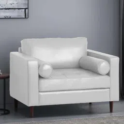 timberly Bruch Pu Leather 1 Seater Sofa in Beige Colour image 1