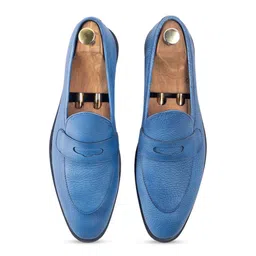 GRIFFIN Men Textured Tam Dao Leather Penny Loafers image 3