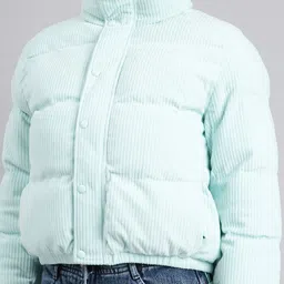 SHOWOFF Windcheater Mock Collar Crop Puffer Jacket image 3