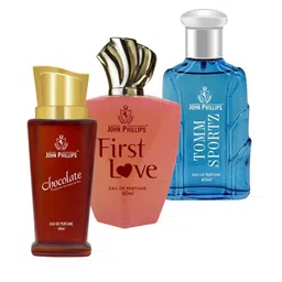 JOHN PHILLIPS Set of 3 Long-Lasting Eau De Perfume 60 ml Each - Chocolate - First Love - Tomm Sportz-picture-14