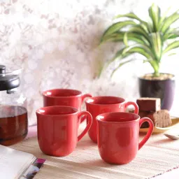 vareesha Classic 150ml Red Ceramic (Set of 4) Tea Cups-picture-26