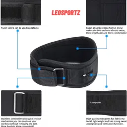 leosportz Weight Lifting Deadlift Belt stabilize Back & Abdominal (4mm Thick 5 inch wide) Back / Lumbar Support image 4
