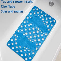 Kuber Industries 2 Pcs Blue Anti-Skid Bathroom Mat image 5