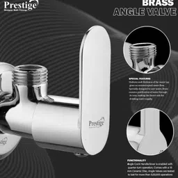 prestige Opal Brass Angle Valve Wall Mounted Bathroom Angle Cock Angle Valve Faucet image 3