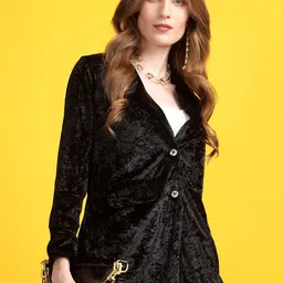 Golden Kite Notched Lapel Single Breasted Velvet Blazer image 5