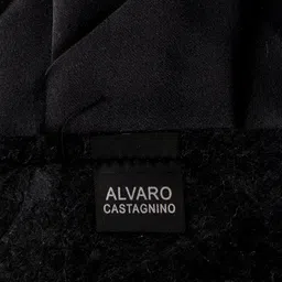 Alvaro Castagnino Men Black Solid Pocket Square image 3