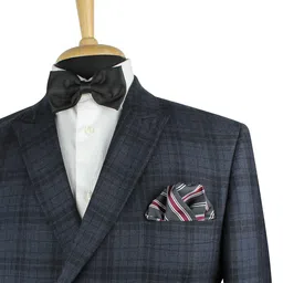 kavove KOVOVE Men The Divine Grey Striped Pocket Square image 3