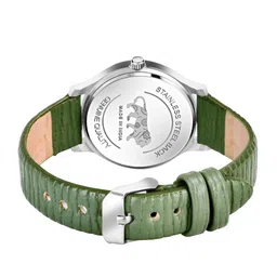 PERCLUTION ENTERPRISE Women Green Dial & Green Leather Bracelet Style Straps Analogue Watch image 2