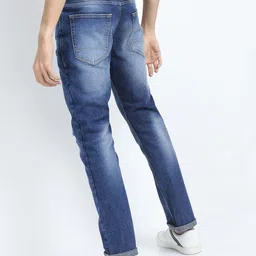 HIGHLANDER Men Blue Slim Fit Mildly Distressed Heavy Fade Stretchable Jeans image 2