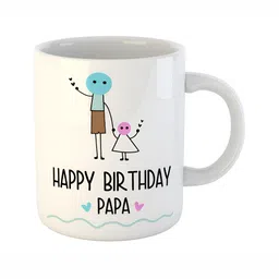 Keviv White & Blue Text or Slogans Printed Ceramic Glossy Mug 325 ml image 4