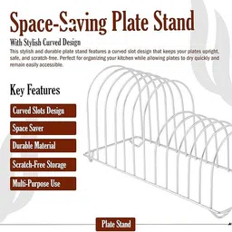 foozocu Plate Kitchen Rack Anti-Rust Nano Coating Pack Steel image 3