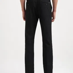 arrow Men Tapered Black Polyester Trousers image 3