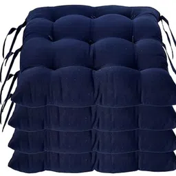 Microfibre Chair Pad Pack of 4 Solid Soft Square Seat Chair Pad for Home, Office & Car | 40x40 cm-image-56